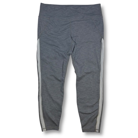 Athleta High Rise Mesh Chaturanga 7/8 Leggings XL Gray Workout Activewear - Picture 1 of 7